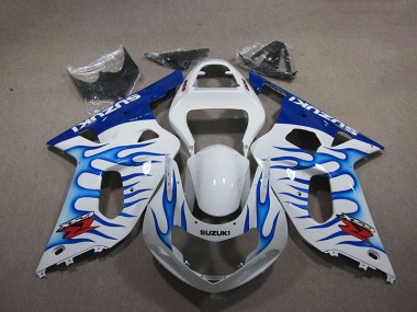 Branco Azul Chama Carenagem Suzuki GSXR 750 K1 K2 K3 2001-2003