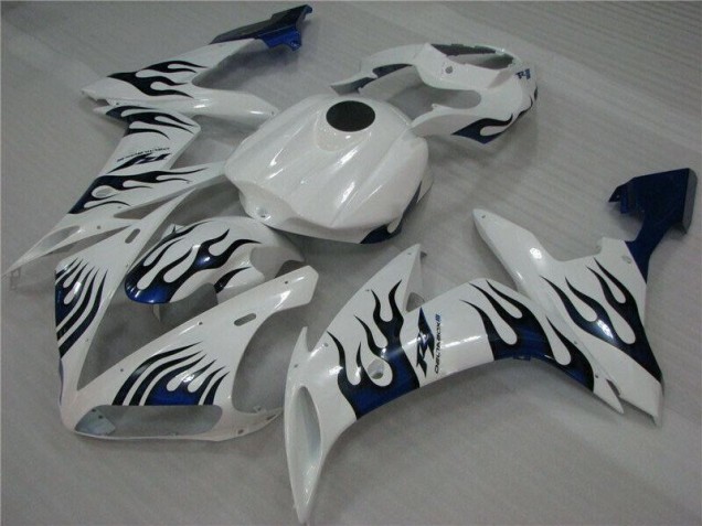 Branco Azul Chama Carenagem Yamaha R1 2004-2006 Branco Azul Chama Carenagem Yamaha R1 2004-2006