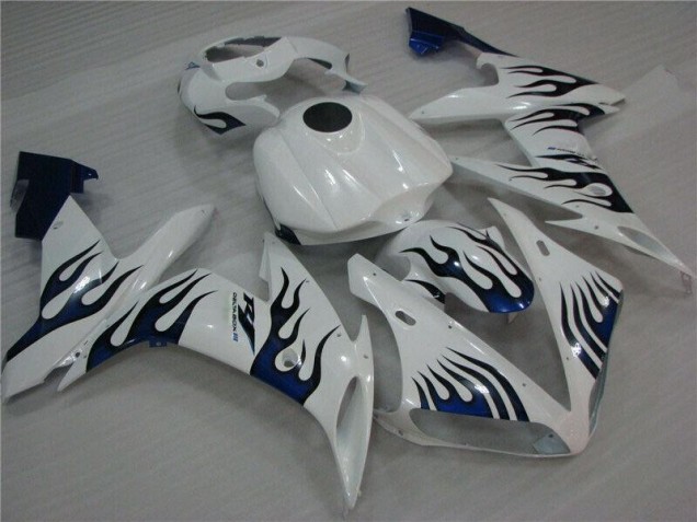 Branco Azul Chama Carenagem Yamaha R1 2004-2006 Branco Azul Chama Carenagem Yamaha R1 2004-2006