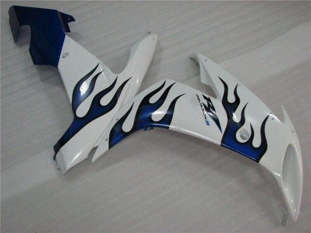 Branco Azul Chama Carenagem Yamaha R1 2004-2006 Branco Azul Chama Carenagem Yamaha R1 2004-2006