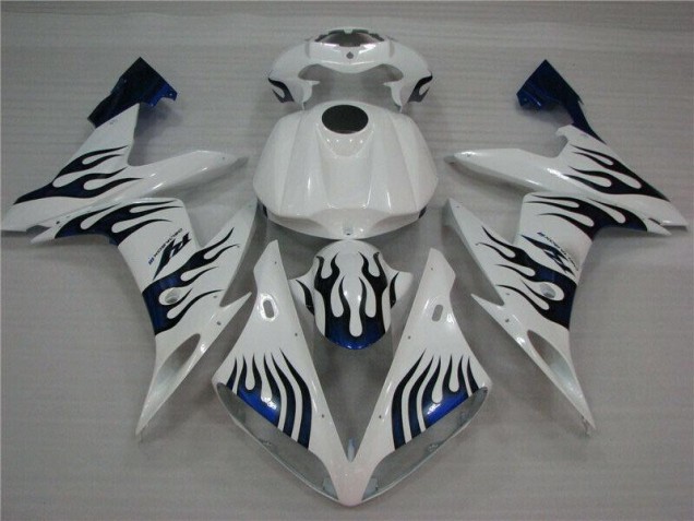 Branco Azul Chama Carenagem Yamaha R1 2004-2006 Branco Azul Chama Carenagem Yamaha R1 2004-2006