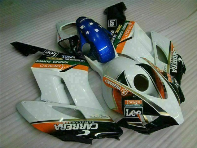 Branco Azul Kit Carenagem Honda CBR 1000RR 2004-2005 Branco Azul Kit Carenagem Honda CBR 1000RR 2004-2005
