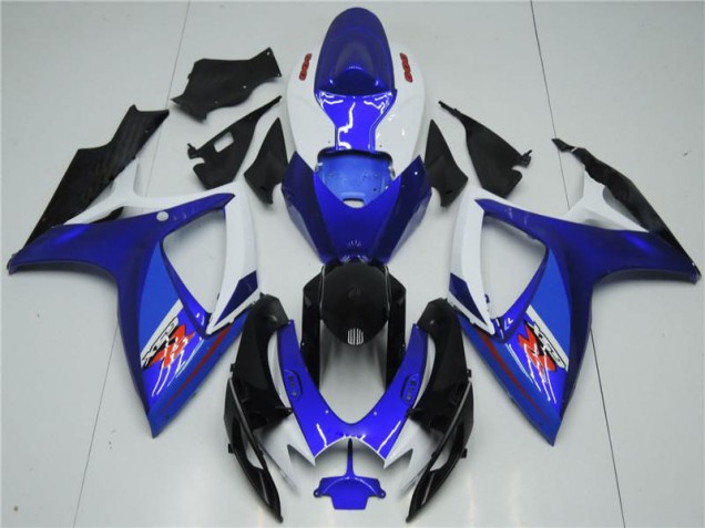 Branco Azul Kit Carenagem Suzuki GSXR 600 / 750 K6 2006-2007 Branco Azul Kit Carenagem Suzuki GSXR 600 / 750 K6 2006-2007