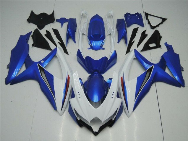 Branco Azul Kit Carenagem Suzuki GSXR 600 / 750 K8 2008-2010 Branco Azul Kit Carenagem Suzuki GSXR 600 / 750 K8 2008-2010