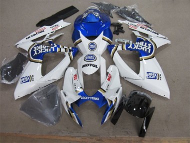 Branco Azul Lucky Strike Motul Carenagem Suzuki GSXR 600 K6 2006-2007