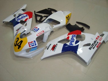 Branco Azul Pepsi 34 Carenagem Suzuki GSXR 750 K4 2004-2005