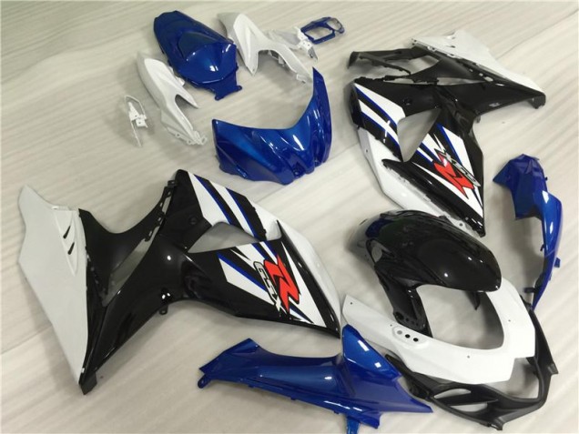Branco Azul Preto Carenagem Suzuki GSXR 1000 K9 2009-2016 Branco Azul Preto Carenagem Suzuki GSXR 1000 K9 2009-2016
