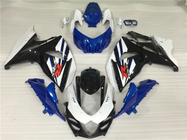 Branco Azul Preto Carenagem Suzuki GSXR 1000 K9 2009-2016 Branco Azul Preto Carenagem Suzuki GSXR 1000 K9 2009-2016