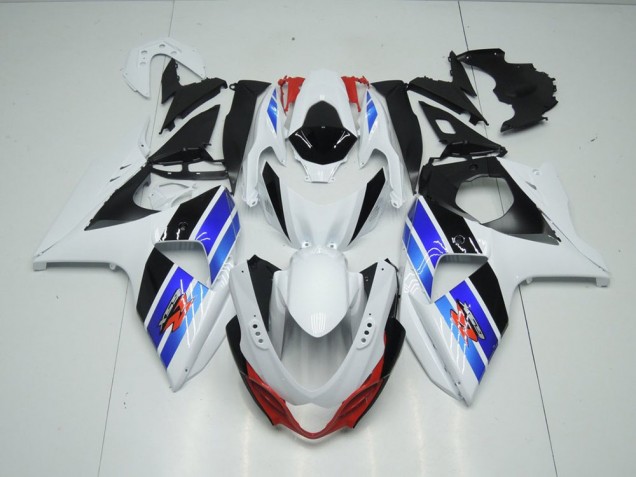 Branco Azul Preto Carenagem Suzuki GSXR 1000 K9 2009-2016 Branco Azul Preto Carenagem Suzuki GSXR 1000 K9 2009-2016