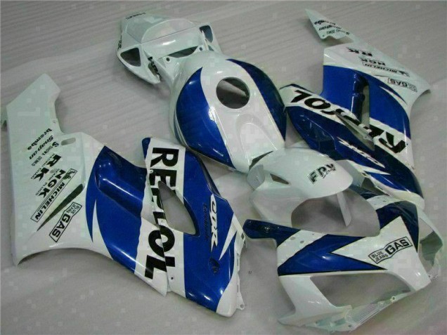Branco Azul Repsol Carenagem Honda CBR 1000RR 2004-2005 Branco Azul Repsol Carenagem Honda CBR 1000RR 2004-2005