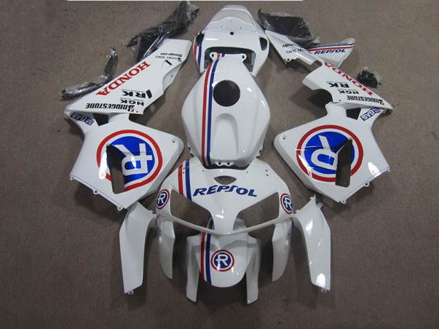 Branco Azul Repsol Carenagem Honda CBR 600RR 2005-2006 Branco Azul Repsol Carenagem Honda CBR 600RR 2005-2006