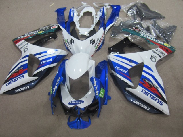 Branco Azul Samsung Carenagem Suzuki GSXR 1000 K9 2009-2016 Branco Azul Samsung Carenagem Suzuki GSXR 1000 K9 2009-2016