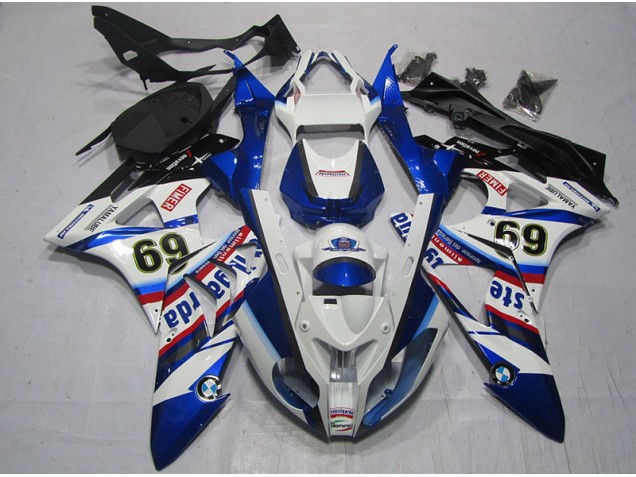 Branco Azul Sterilgarda 69 Carenagem BMW S1000RR 2009-2014 Branco Azul Sterilgarda 69 Carenagem BMW S1000RR 2009-2014