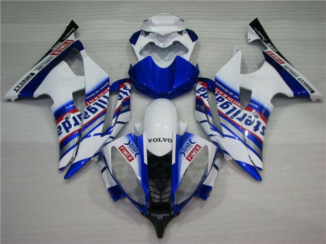 Branco Azul Sterilgarda Volvo Carenagem Yamaha R6 2008-2016 Branco Azul Sterilgarda Volvo Carenagem Yamaha R6 2008-2016