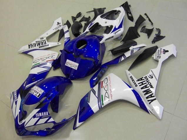 Branco Azul Tri Colour Carenagem Yamaha R1 2009-2011 Branco Azul Tri Colour Carenagem Yamaha R1 2009-2011