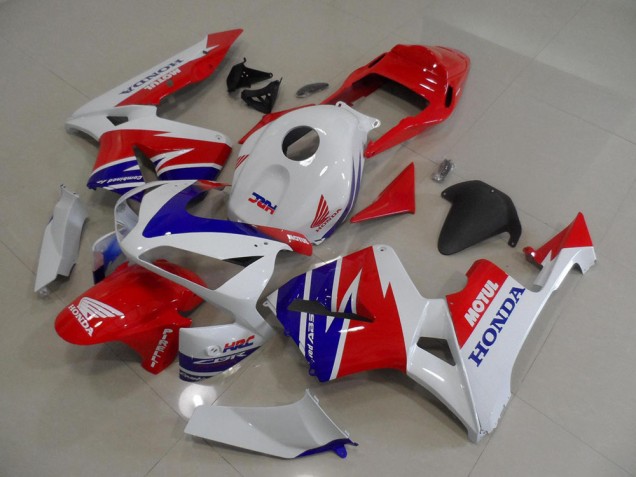 Branco Azul Vermelho Motul HRC Carenagem Honda CBR 600RR 2005-2006 Branco Azul Vermelho Motul HRC Carenagem Honda CBR 600RR 2005-2006