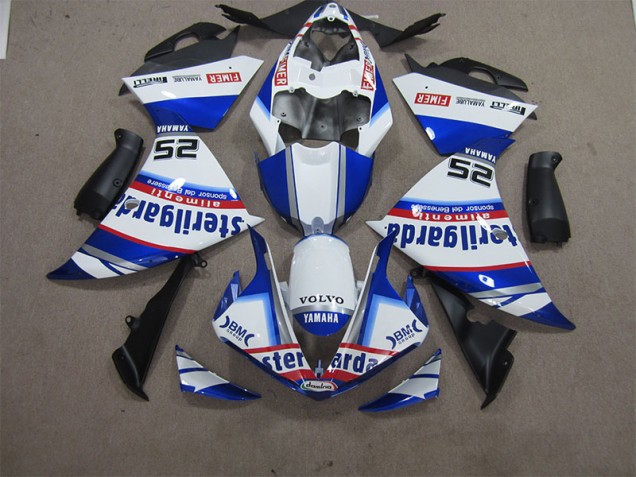 Branco Azul Volvo Sterilgarda 25 Carenagem Yamaha R1 2012-2014 Branco Azul Volvo Sterilgarda 25 Carenagem Yamaha R1 2012-2014