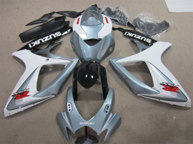 Branco Cinzento Carenagem Suzuki GSXR 600 K6 2006-2007