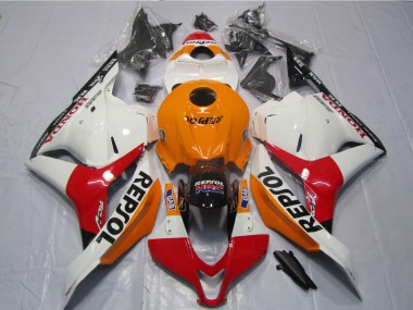 Branco Laranja Preto Repsol Carenagem Honda CBR 600RR 2009-2012