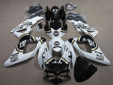 Branco Lucky Strike Preto Motul Carenagem Suzuki GSXR 600 K8 2008-2010