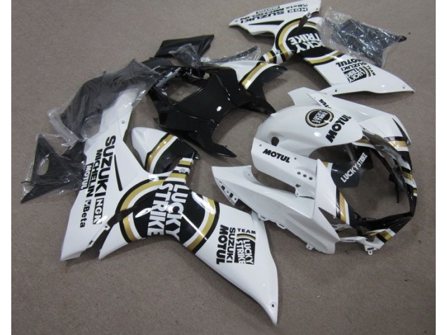 Branco Lucky Strike Preto Motul Kits Carenagem Suzuki GSXR 600 K11 2011-2021 Branco Lucky Strike Preto Motul Kits Carenagem Suzuki GSXR 600 K11 2011-2021