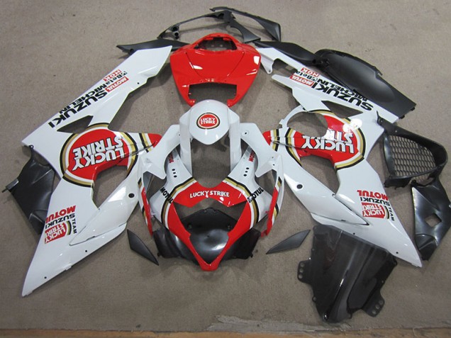 Branco Lucky Strike Vermelho Motul Carenagem & Plástico Suzuki GSXR 1000 K5 2005-2006 Branco Lucky Strike Vermelho Motul Carenagem & Plástico Suzuki GSXR 1000 K5 2005-2006