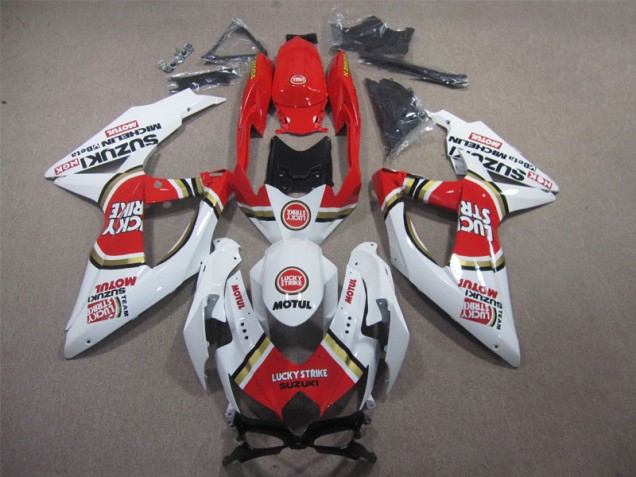 Branco Lucky Strike Vermelho Motul Carenagem Suzuki GSXR 600 K8 2008-2010