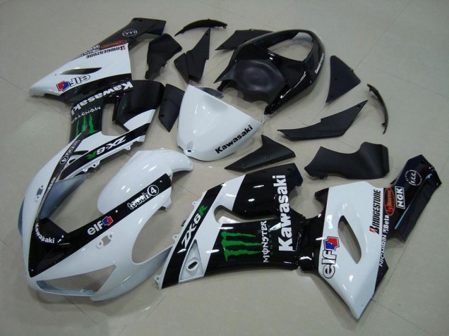 Branco Monster Carenagem Kawasaki ZX6R 2005-2006 Branco Monster Carenagem Kawasaki ZX6R 2005-2006