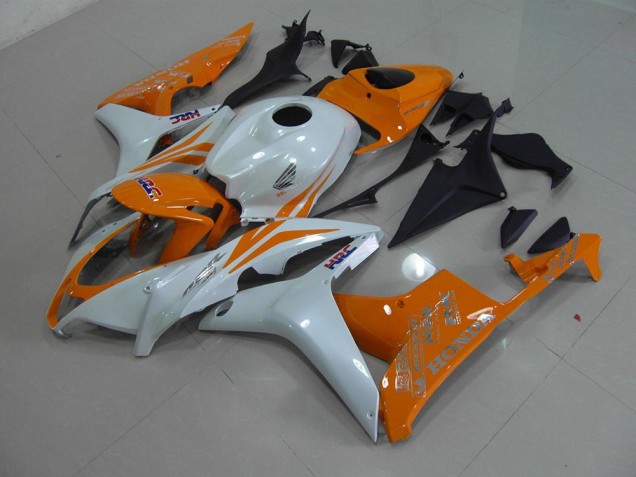 Branco Pérola Laranja Carenagem Honda CBR 600RR 2007-2008 Branco Pérola Laranja Carenagem Honda CBR 600RR 2007-2008
