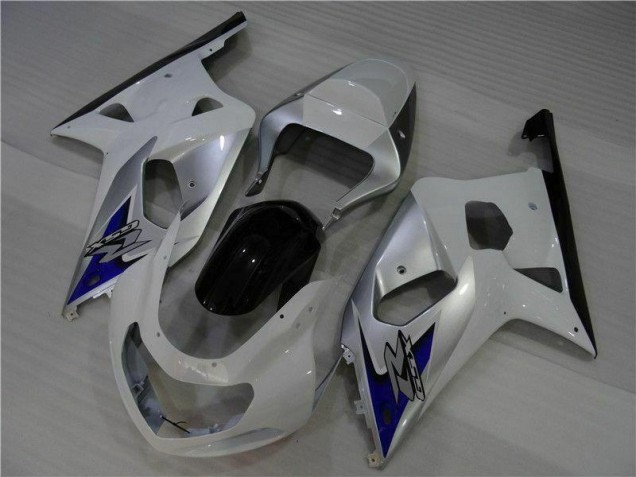 Branco Prata Carenagem Suzuki GSXR 600 / 750 K1 K2 K3 2001-2003 Branco Prata Carenagem Suzuki GSXR 600 / 750 K1 K2 K3 2001-2003