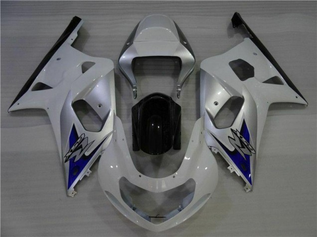 Branco Prata Carenagem Suzuki GSXR 600 / 750 K1 K2 K3 2001-2003 Branco Prata Carenagem Suzuki GSXR 600 / 750 K1 K2 K3 2001-2003