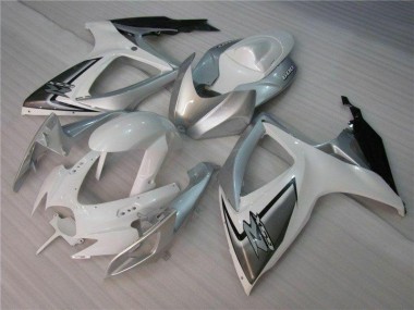 Branco Prata Carroçaria Suzuki GSXR 600 / 750 K6 2006-2007
