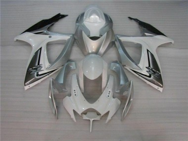 Branco Prata Kits Carenagem Suzuki GSXR 600 / 750 K6 2006-2007