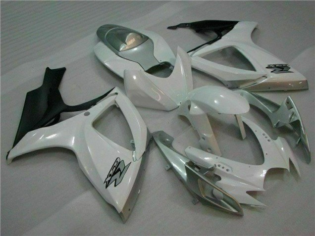 Branco Prata Plástico Suzuki GSXR 600 / 750 K6 2006-2007 Branco Prata Plástico Suzuki GSXR 600 / 750 K6 2006-2007