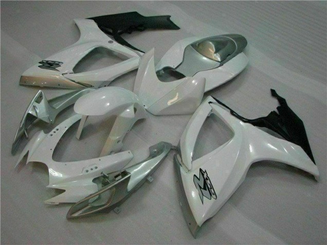 Branco Prata Plásticos Suzuki GSXR 600 / 750 K6 2006-2007 Branco Prata Plásticos Suzuki GSXR 600 / 750 K6 2006-2007