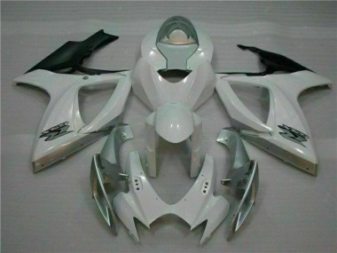 Branco Prata Plásticos Suzuki GSXR 600 / 750 K6 2006-2007
