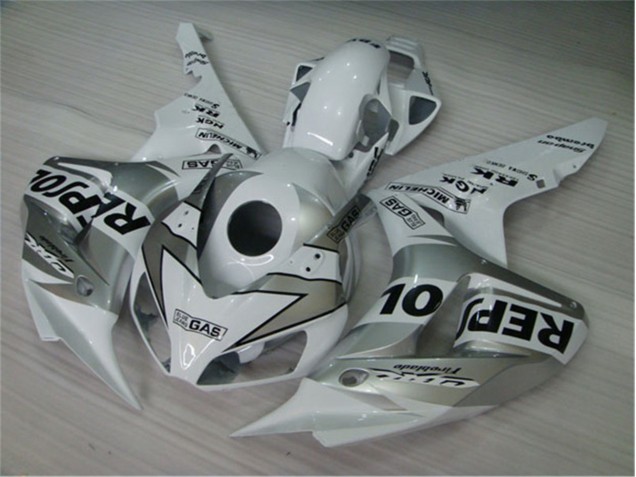 Branco Prata Preto Repsol Plástico Honda CBR 1000RR 2004-2005 Branco Prata Preto Repsol Plástico Honda CBR 1000RR 2004-2005