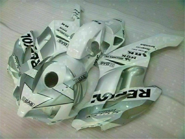 Branco Prata Repsol Carenagem Honda CBR 1000RR 2004-2005 Branco Prata Repsol Carenagem Honda CBR 1000RR 2004-2005
