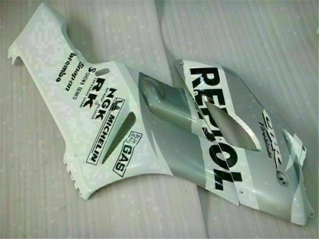 Branco Prata Repsol Carenagem Honda CBR 1000RR 2004-2005 Branco Prata Repsol Carenagem Honda CBR 1000RR 2004-2005