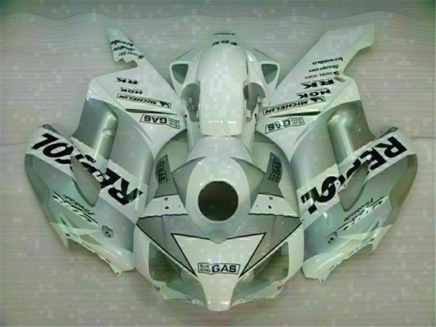 Branco Prata Repsol Carenagem Honda CBR 1000RR 2004-2005 Branco Prata Repsol Carenagem Honda CBR 1000RR 2004-2005