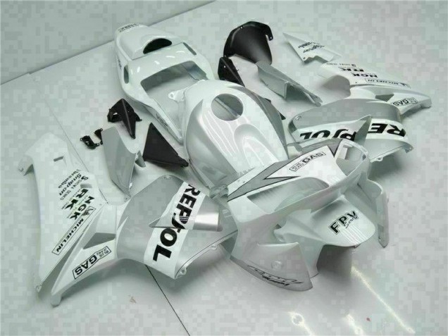 Branco Prata Repsol Carenagem Honda CBR 600RR 2003-2004 Branco Prata Repsol Carenagem Honda CBR 600RR 2003-2004