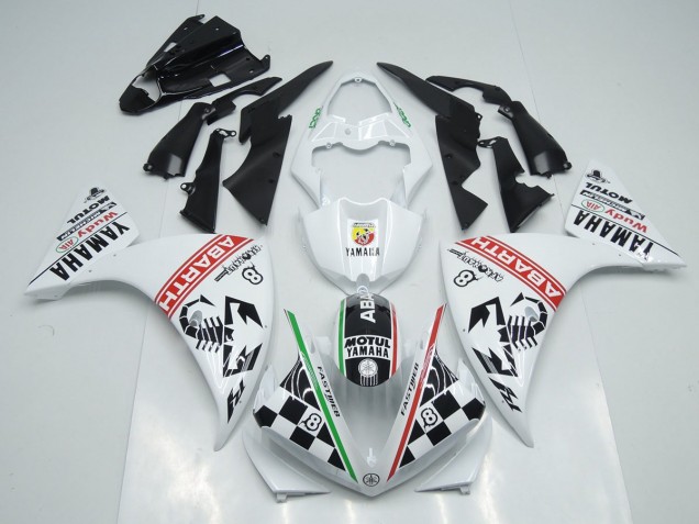 Branco Preto Abrath Carenagem Yamaha R1 2009-2011 Branco Preto Abrath Carenagem Yamaha R1 2009-2011