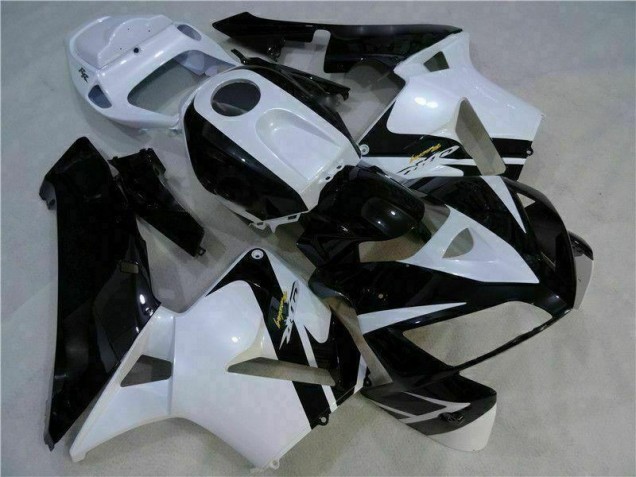 Branco Preto Abs Plástico Honda CBR 600RR 2005-2006 Branco Preto Abs Plástico Honda CBR 600RR 2005-2006