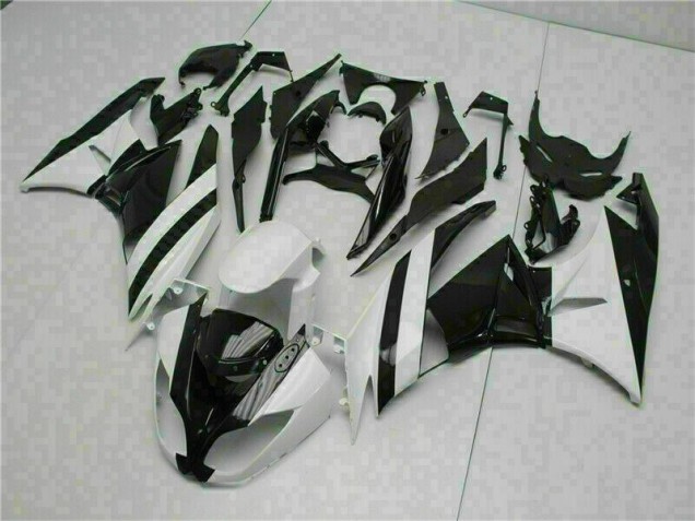 Branco Preto Abs Plásticos Kawasaki ZX6R 2009-2012 Branco Preto Abs Plásticos Kawasaki ZX6R 2009-2012