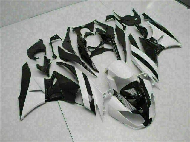 Branco Preto Abs Plásticos Kawasaki ZX6R 2009-2012 Branco Preto Abs Plásticos Kawasaki ZX6R 2009-2012