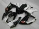 Branco Preto Abs Plásticos Suzuki GSXR 600 / 750 K6 2006-2007 Branco Preto Abs Plásticos Suzuki GSXR 600 / 750 K6 2006-2007