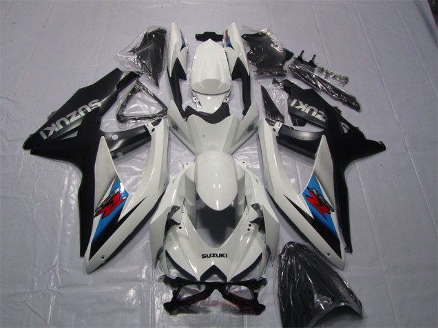 Branco Preto Carenagem Suzuki GSXR 1000 K7 2007-2008 Branco Preto Carenagem Suzuki GSXR 1000 K7 2007-2008
