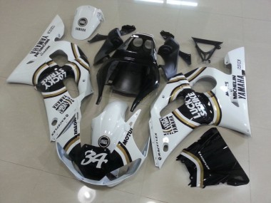 Branco Preto Carenagem Yamaha R6 1998-2002