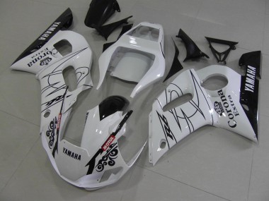 Branco Preto Corona Carenagem Yamaha R6 1998-2002