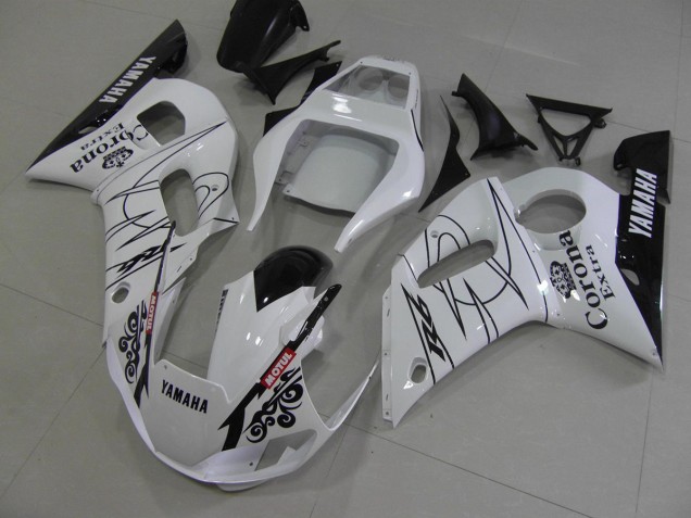 Branco Preto Corona Carenagem Yamaha R6 1998-2002 Branco Preto Corona Carenagem Yamaha R6 1998-2002
